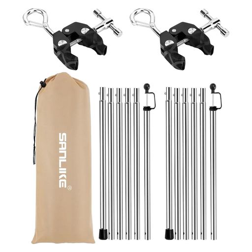 SANLIKEタープポールテントポール組立簡単直径19mmステンレス製カーサイドタープ用カージョイント2個付..