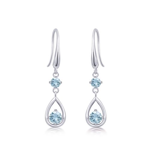 Freebirdトパーズピアスレディース人気「しずくの花」揺れるフックピアスレディースシルバー925金属ア..