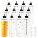 12個セット120mlプラスチックボトルドロッパーボトル半透明目盛り付きプラモデル塗料小分けボトルスポイトボトル塗料液体容器希釈/実験/手芸/アート多用途6個漏斗付き