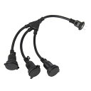 NICOH(ニコー)防雨型分配コード3分配15A合計1500Wまで耐トラッキングカバー付NCT-DB3WP屋外防雨型の3分配コード一つの電源を3分配できるから屋外作業やイルミネーションに最適