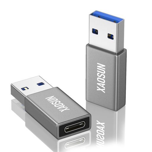 XAOSUN USB TYPE C TO USB 3.1変換アダプタ【2個セット】【片面USB3.1GEN2 10GBPSデータ転送】QC3.0高速充電 USB TYPE C(メス)TO USB(オス)変換アダプタ スマホ/パソコンなどに対応 USB C