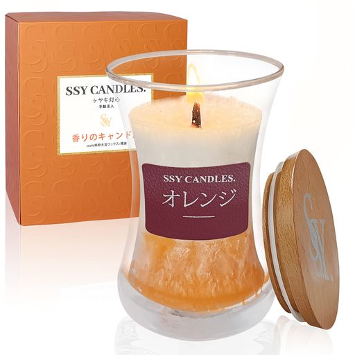 アロマキャンドル香りキャンドル植物性ワックス蝋燭木の芯焚き火キャンドルバレンタインクリスマス結婚..