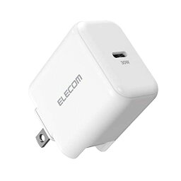 エレコム 充電器 USB PD対応 30W TYPE-C ×1ポート 折りたたみ式プラグ コンセント 小型 軽量 【 IPHONE SE3 / 13 / 12 / IPAD/MACBOOK AIR/ANDROID 各種対応】 ホワイト EC-AC10WH