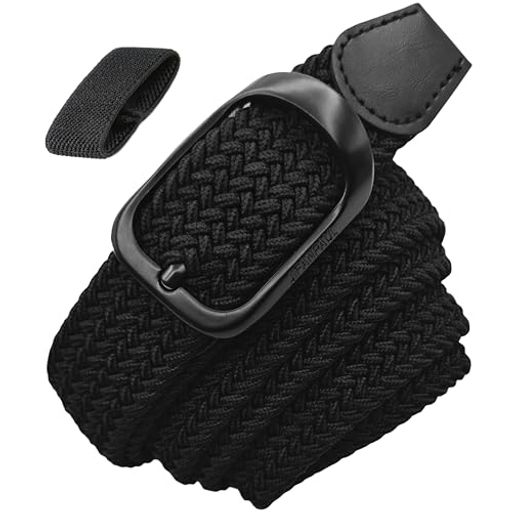 [JIFANPAUL]メッシュベルトメンズ大きいサイズ編み込み穴なしゴムベルト伸びる伸縮ゴルフカジュアルビ..