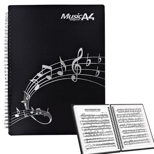 YFFSFDC楽譜ファイルA4サイズリング式楽譜入れ収納ホルダークリアファイル直接書き込めるデザイン(20ページ40枚)