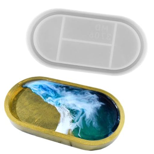 DIYBravo楕円形お皿シリコンモールド器具トレイお皿樹脂楕円形トレイモールド収納トレイエポキシレジン..