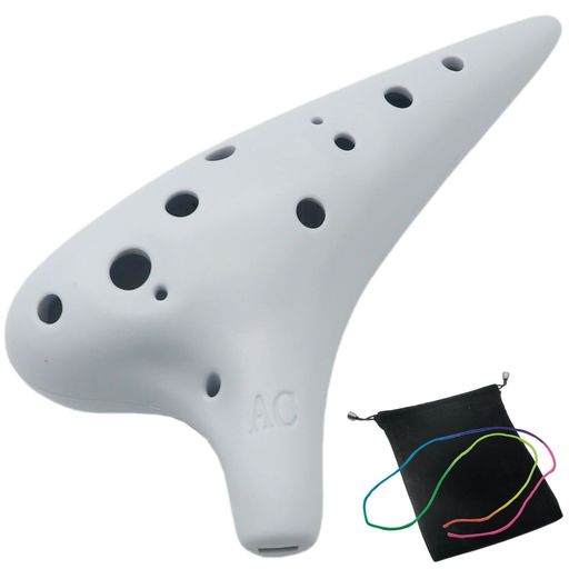 AestivatePlasticOcarinaオカリナ楽器12穴アルトC調プラスチックACOcarina吹奏管樹脂(ホワイト)