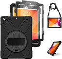 iPad9世代8世代ケースiPad7世代ケースiPad10.2ケース2021/2019/2020LivelyHouse保護フィルム回転ハンドホルダースタンド肩掛けーストラップ現場工事三層衝撃防塵丈夫(2)