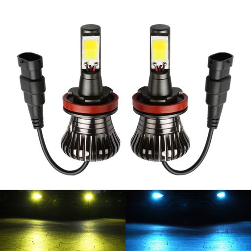 1797LEDフォグランプH8H11H16イエローアイスブルー2色フォグランプLEDH8H11H16(国産車)黄色ブルー青2色切り替えタイプH11LEDフォグLEDバルブ12V車用COBチップ搭載