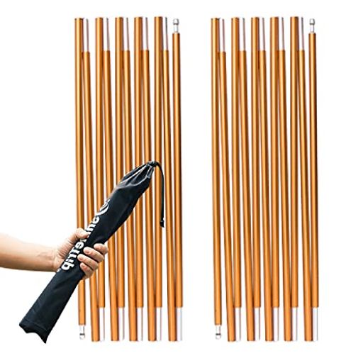 TRIWONDER テントポール アルミポール 2本セット 交換用テント ポール 収納袋付き (ゴールド( 404CM ))