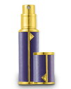 AlxMuNaoアトマイザー香水【5ml・ワンタッチ補充・携帯用】プレミアムレザー仕様底部充填詰め替え簡単漏れない持ち運び便利コンパクト小分けボトル旅行デート仕事男女兼用(5ml、紫)