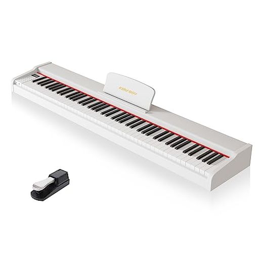 KIMFBAY電子ピアノ 88鍵盤 安い MIDIキーボード キーボード ピアノ 電子キーボード DIGITAL PIANO 初心者子供 ペダル付き ミニ 持ち運び本物