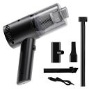 GLVANERハンディクリーナー車用掃除機ハンディ掃除機布団クリーナーコードレスミニ掃除機ブラシクリーナー手持ち式車載家用軽量6000PA吸引力120WUSB充電式コンパクト多種類ノズル(ブラック)(2)