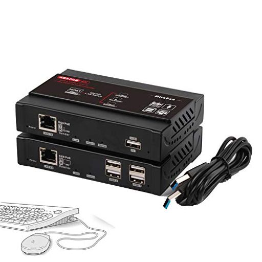 TREASLIN 140M HDMI KVM エクステンダー 延長機器 HDMI TO LAN HDCP 4K 1080P 対応 ディスプレイ CAT5E CAT6 CAT6E LANケーブル KVM USB 4K / 1080P HDMI