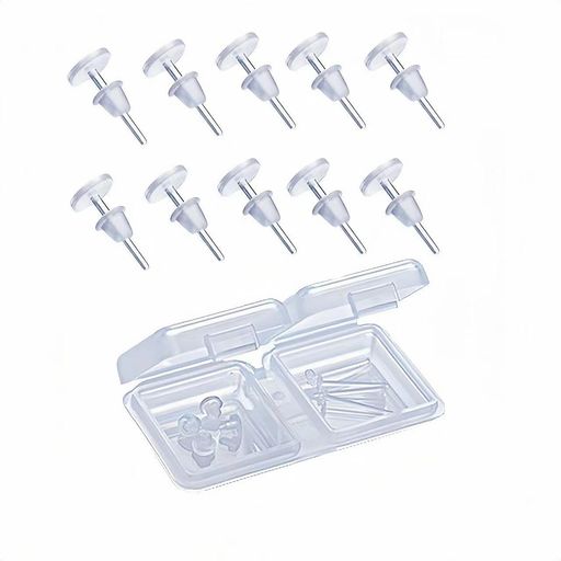 透明ピアス金属アレルギーフリーの医療用樹脂ピアス【10本ピアス+10個キャッチ】透明ピアスつけっぱな..