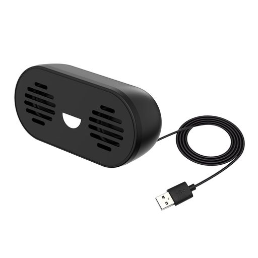 APQFW PC スピーカー USB ノートパソコン用小型ケーブル接続拡声器 LEDライト付きHM-5015 ブラック