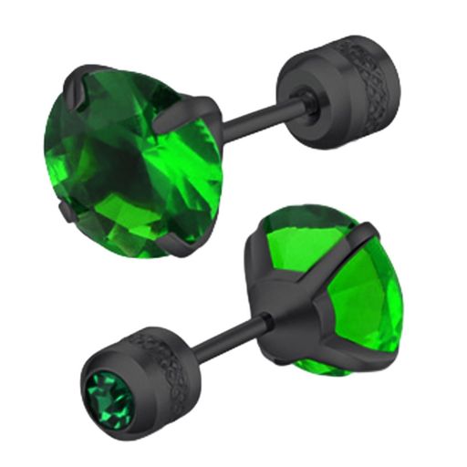 ピアスレディース石シンプル5mm黒サージカルステンレススタッドピアスつけっぱなしネジ式ジュエリー男女兼用両耳用キャッチ人気おしゃれプレゼントファーストピアスブラ...