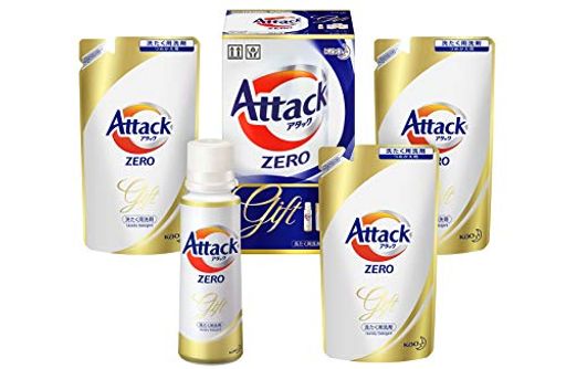 【洗剤ギフト】 アタックZERO 400G*1本 つめかえ360G*3袋 (抗菌+プラス 24時間部屋干し臭を防ぐ)