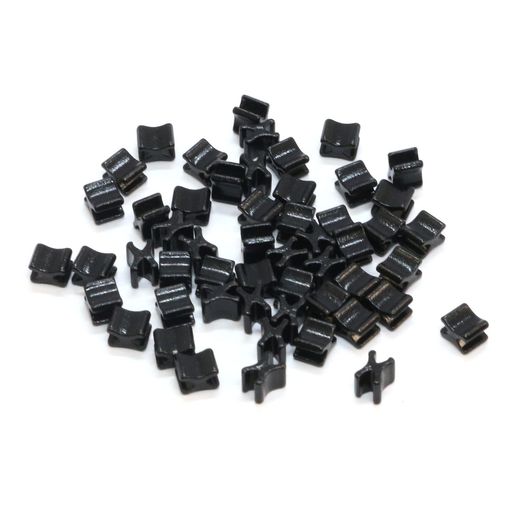 Y.K.Kファスナー用止め金具下止めパーツ50個入ビスロン用/5号対応ブラック塗装F2-233
