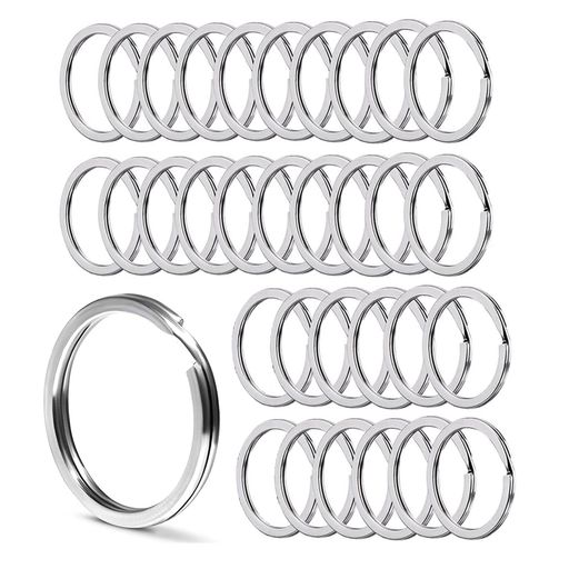 [LIKENNY]平キーリングキーホルダーリング二重リング脱落防止紛失防止金具パーツ部品キーリング(30mm)