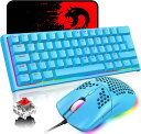 ゲーミングキーボードマウスセットゲーミングキーボード赤軸メカニカルテンキーレス60%コンパクト14種類のRGBバックライト全キー防衝突ゲーミングマウス12000DPITYPEC有線英語配列日本語取…(2)