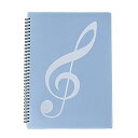 楽譜ファイル a4サイズ リング式 楽譜入れ 収納ホルダー 20ページ40枚 クリアファイル 直接書き込めるデザイン (ブルー)