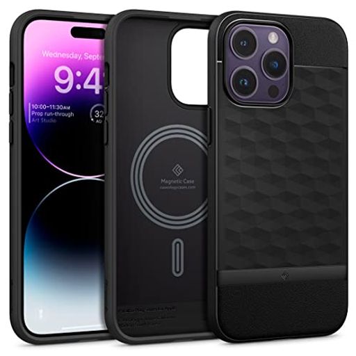 CASEOLOGY IPHONE 14 PRO 用 ケース MAGSAFE対応 TPU 立体パターン 3D 高級 モダン 耐久性 カバー 耐衝撃 PCシート グリップ パララックスMAG -マットブラック