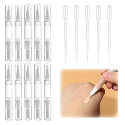 ツイストペン【10本入り】5mlネイルブラシペン空のネイルオイルペン詰め替え容器回転式メイク容器オイ..