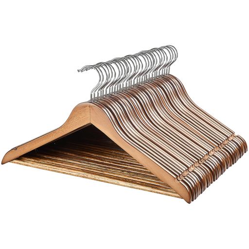 夢の家ハンガー木製ハンガースーツハンガーハンガーセットハンガーすべらない360度回転天然高級木ハンガー...