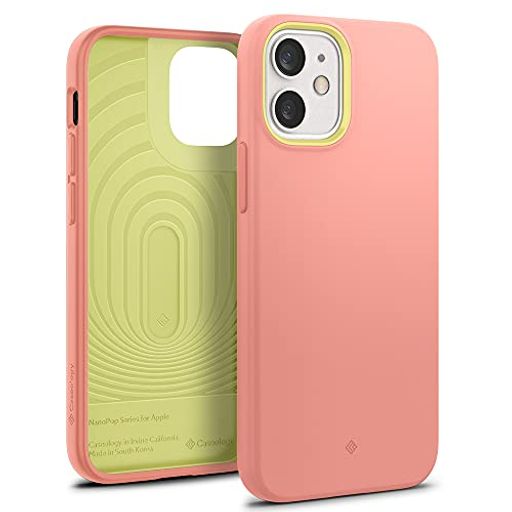 楽天VlookupStore 楽天市場店CASEOLOGY IPHONE 12 MINI ケース TPU シリコン 質感 耐久性 サラサラ 耐衝撃 指紋防止 IPHONE12MINI カバー ナノ・ポップ （ピーチ・ピンク）