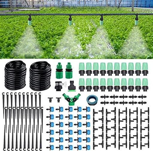 SMILERAIN 30M 自動散水セット 自動水やり 灌漑システム 点滴ノズル 噴霧ノズル ドリップ散水 給水システム 散水用具 散水灌漑 散水ホース ガーデン 花 植物 盆栽用 家庭園芸 植物育成 温室加湿