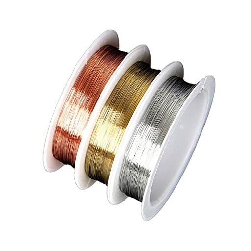 RICISUNGクラフトワイヤーアクセサリービーズ通しアクセサリー作り(ゴールドシルバーローズゴールドア..