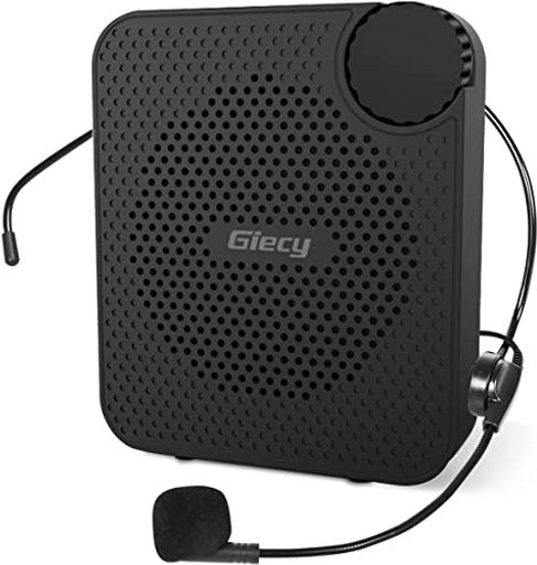 GIECY 拡声器 ポータブル、小型ハンズフリーメガホン 15W2600MAH充電式バッテリー マイク付き ポータブルボイスアンプPAシステム、教師..