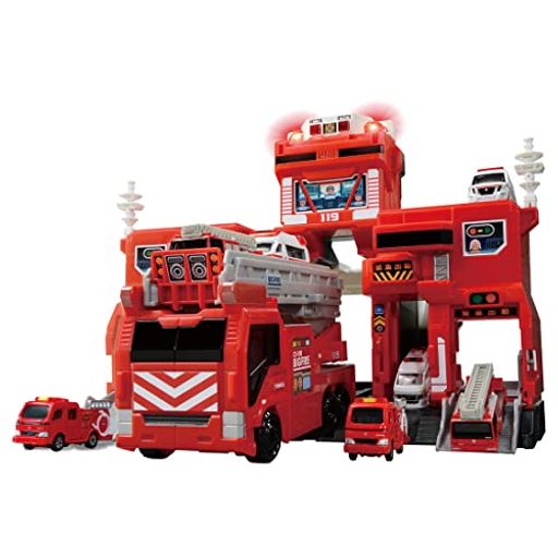 タカラトミー『 トミカ 変形出動 ! ビッグファイヤー & コマンドステーション 』 ミニカー 車 おもちゃ 3歳以上 玩具安全基準合格 STマーク認証 TOMICA TAKARA TOMY