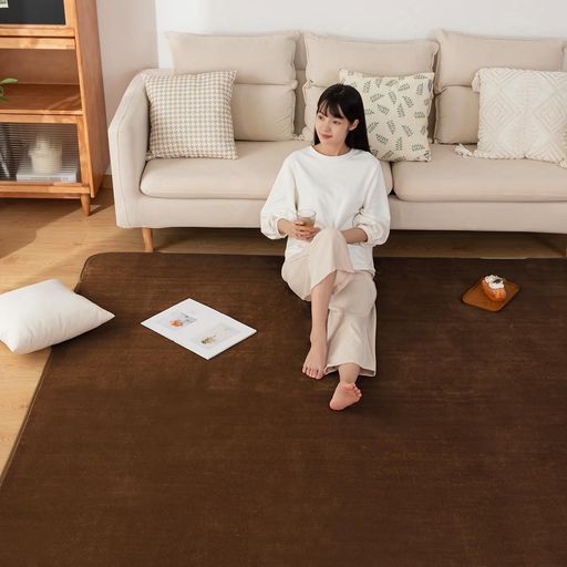 SunDecoカーペットラグ洗えるラグマット絨毯185x185cm(約2畳)抗菌防臭防ダニ滑り止め付きオールシーズ..