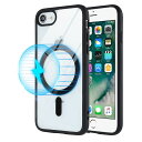 LipvinaiPhone7Plus/8PlusケースMagsafe対応米軍MIL規格クリア耐衝撃透明ヤレス充電対応スマホケース5.5インチ対応(黒)