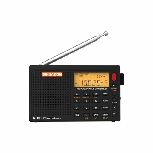 SIHUADONR108小型短波ラジオポータブル高感度受信FM/AM/LW/SW/エアバンドBCLラジオ航空無線ATSスリープ機能目覚まし時計USB充電式電池式DSPレシーバーLCDアウトドア両親への贈り物 SIHUADONR108小型短波ラジオポータブル高感度受信FM/AM/LW/SW/エアバンドBCLラジオ航空無線ATSスリープ機能目覚まし時計USB充電式電池式DSPレシーバーLCDアウトドア両親への贈り物