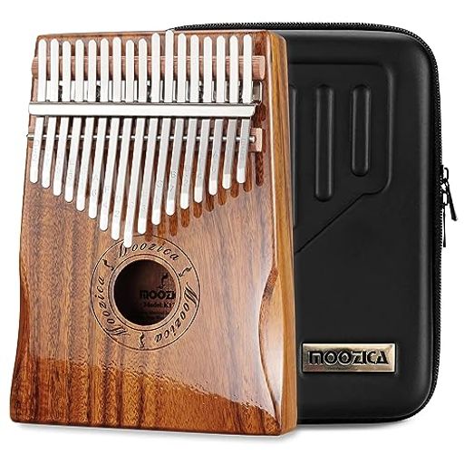 MOOZICA カリンバ 17キー C調 初心者向けかりんば アカシアコア木材 KALIMBA 17KEY親指ピアノ 楽器 調音ハンマー 日本語説明書と楽譜 防振収納ケース付き (K17K)