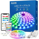 BASON LEDテープライト 10M RGB APP リモコン制御　音楽 テープライト　調色調光 DIY可能 DC24V電源 超高輝度 間接照明 取付簡単 店舗 看板 ゲーム室 ホーム 装飾 非防水 LEDテープ