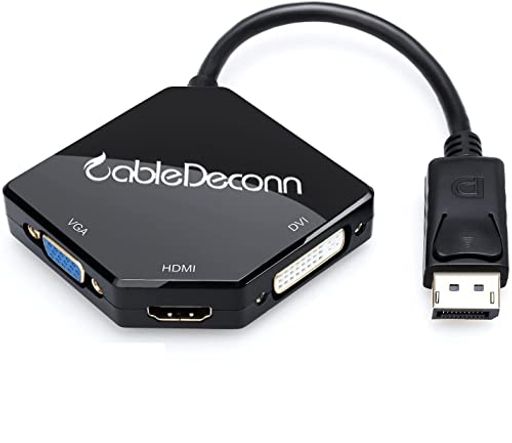 CABLEDECONN DISPLAYPORT HDMI VGA DVI ϊ A_v^[ ő𑜓x1920X1080PΉ DP HDMI VGA DVI ϊP[u 3IN1 @\ ϊnu |[g RlN^ Odsv