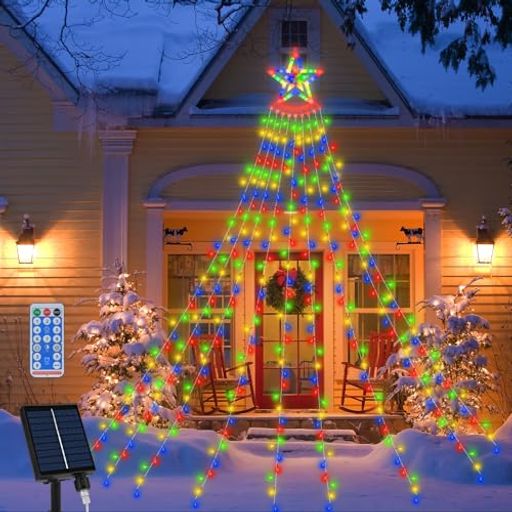 cshareソーラーイルミネーションライトLEDストリングライト9本*3.5M350球クリスマス飾りイルミネーショ..