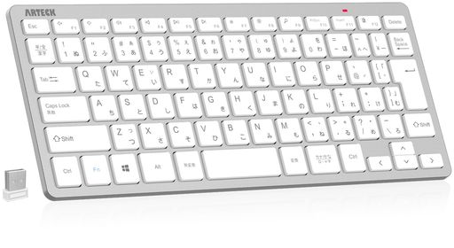 ARTECK2.4Gワイヤレスキーボード無線軽量コンパクトメディア機能ホットキーショートカットコンピューター、デスクトップ、PC、ラップトップ、SURFACE、スマートテレビ、WINDOWS11/10/8/7との交…