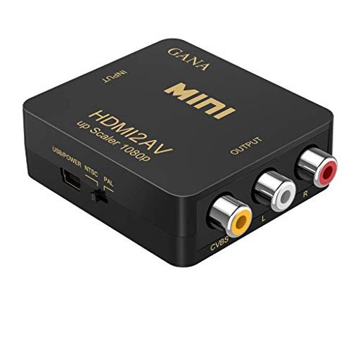 HDMI TO RCA ϊRo[^[AGANA HDMI TO AV R|Wbg HDMIAiOɕϊA_v^ 1080P o͉ USBd XBOX PS4 PS3 J[irȂǑΉ