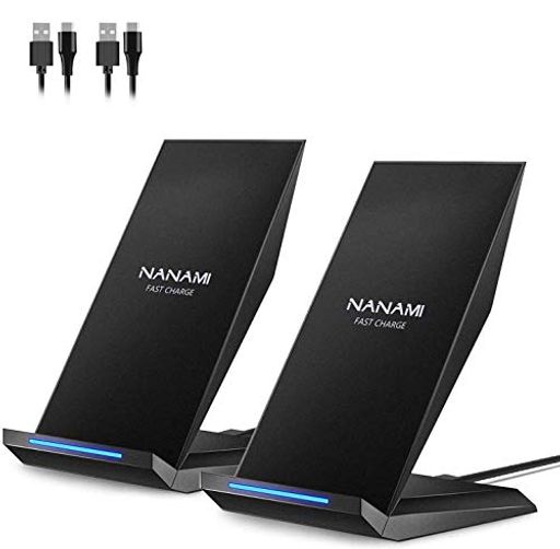 「2台セット」NANAMI ワイヤレス充電器 置くだけ充電 USB TYPE-Cポート搭載 7.5W/10W/15W QI認証 IPHONE 14/14 PRO(MAX)/14 PLUS/13/13 PRO(MAX)/13 MINI/12/12