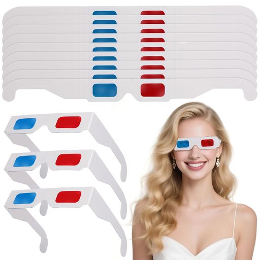 NUOLUX3Dメガネ赤青100個入り紙フレーム映画鑑賞ビデオアナグリフユニバーサル映画アナグリフ段ボール..