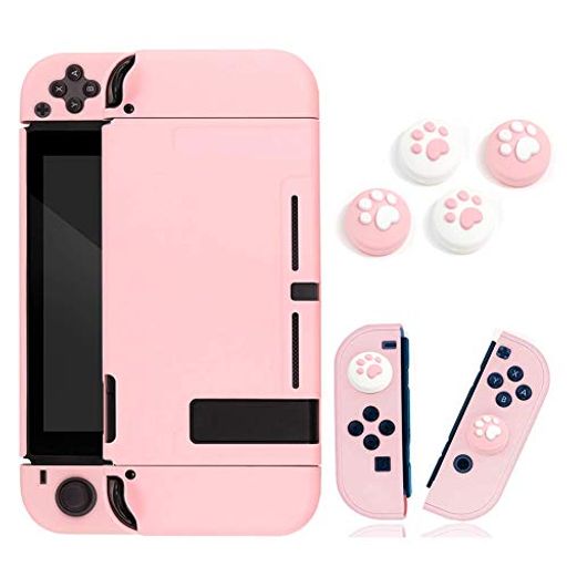 SWITCH用カバー&ジョイスティックカバー スイッチ用ケース カバー アナログスティックカバー 4X猫爪肉球 JOY-CON用カバー 全面保護ケース 耐久性TPU素材 キズ防止 衝撃吸収 着脱簡単 擦り傷防止 取り外し可能 指紋防止 可愛い