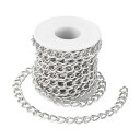 Beadthoven1巻入り幅8mmシルバーアルミチェーン喜平チェーン溶接なしカーブチェーンアクセサリー用チェーンDIYハンドメイドネックレスブレスレットジュエリー製作手芸素材手作り材料クラ…