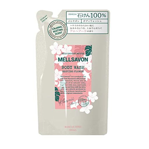 MELLSAVON メルサボン ボディウォッシュ レスティングフラワー 詰替 380ML ボディソープ 石けん 100%