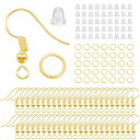 【Arti-Cipes】ピアスフック約100組(300個)セット丸玉付き釣針ピアス金属アレルギー対応キャッチ付きピアス金具ジュエリー用付きジャンプリングパーツD...
