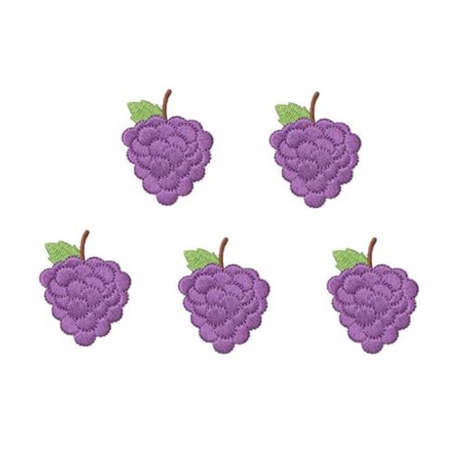 ワッペンアイロンMESRINA男の子女の子おしゃれアイロンワッペンベルクロアップリケ刺繍(ぶどう5点セット)